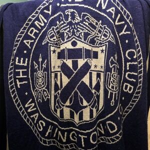 Hudson Blankets The Army Navy Club Washington DC Emblem Knit Throw